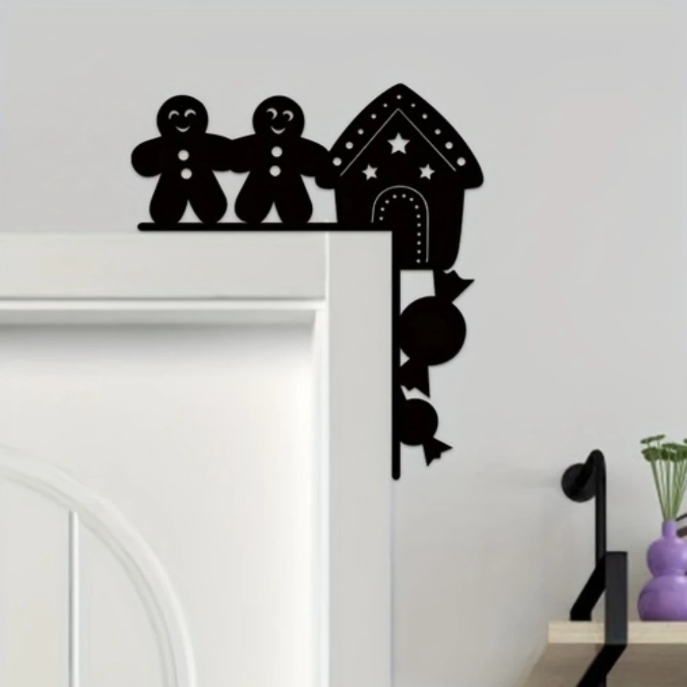 

1 шт. рождественские силуэты, декоративные настенные наклейки, дверная фоторамка, железная искусство, украшения для стен