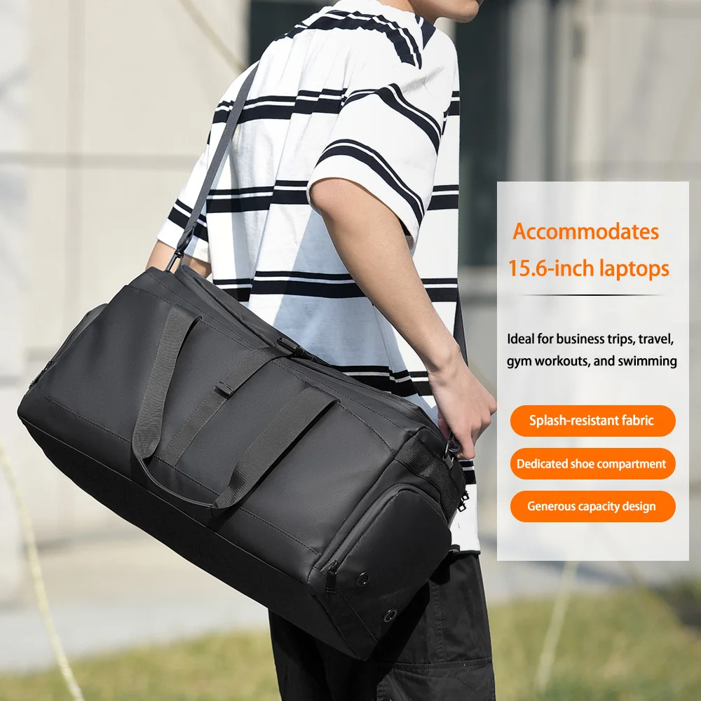 

Men's Travel Shoulder Bag Large Capacity Lightweight Men's Gym Shoulder Bag Dry/Wet Separation Men's Large Tote Bag