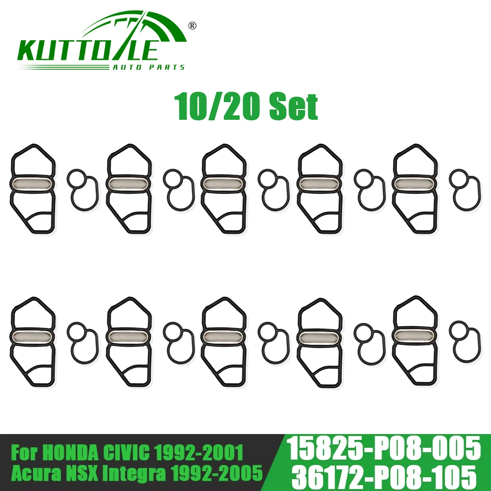 15825-P2M-005 36172-P08-015 Kit de junta solenóide VTEC 10 conjuntos de 20 conjuntos para Honda Civic 1996 1997 1998 1999 2000 2001 2002 2003-2005