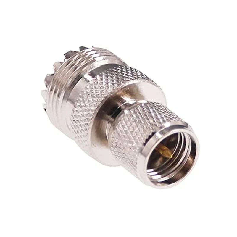 محول أنثى إلى F أنثى إلى UHF ، قابس تلفزيون ذكر ، موصل نحاسي محوري SO239 RF ، محول كبل متحد المحور ، 1 روض