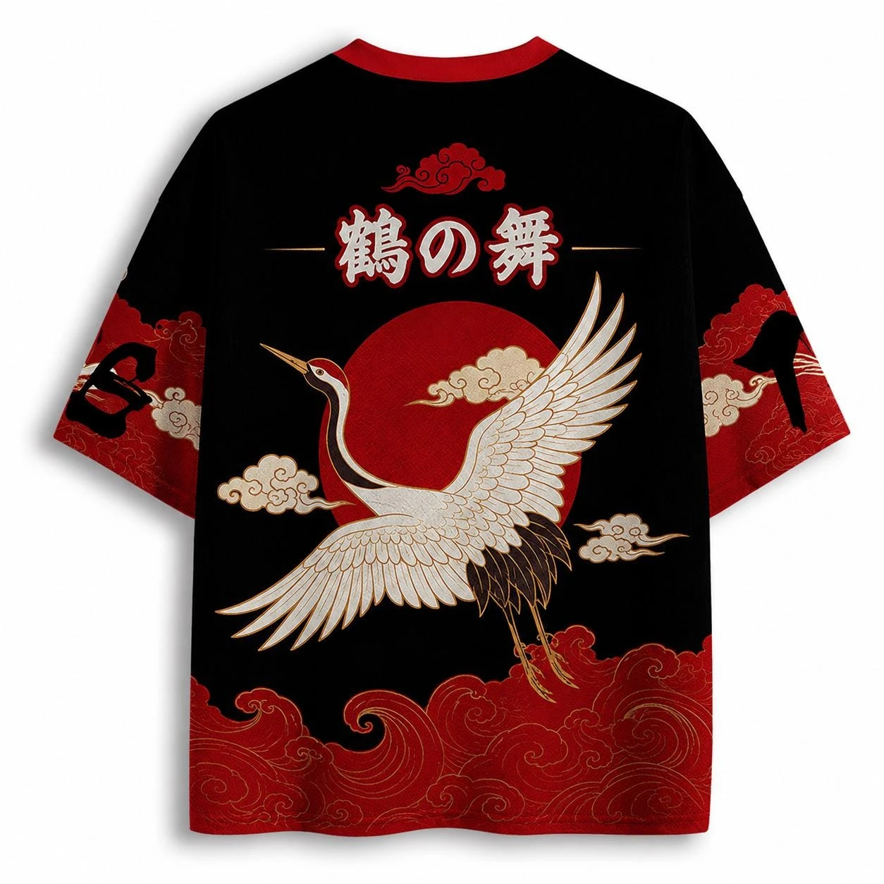 2026 Sommer Mode Neuer Stil Lustiges Rotes Kranich-Kunstdesign 3D-Druck Schnelltrocknendes T-Shirt Lässiges Lockeres V-Ausschnitt T-Shirt Große Größen – Detail 4