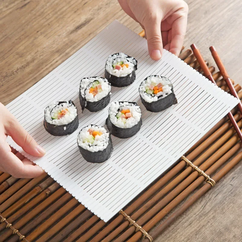 DIY Silicone Sushi Roller Mats Washable Reusable Sushi Roll Mold Mat DIY  Food Rolling Rice Rolling Maker Cake Roll Pad