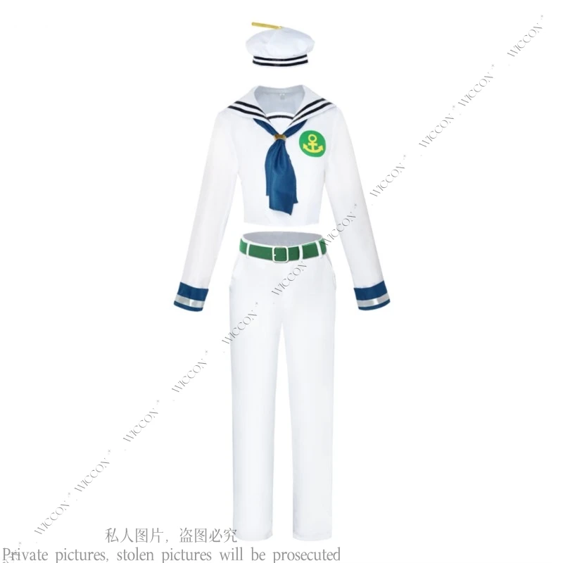 Higashikata Josuke تأثيري زي للرجال ، بدلة رجل غريب ، ملابس المغامرة ، كرنفال الهالوين ، لعب الأدوار ، بدلة بحار ، قبعة