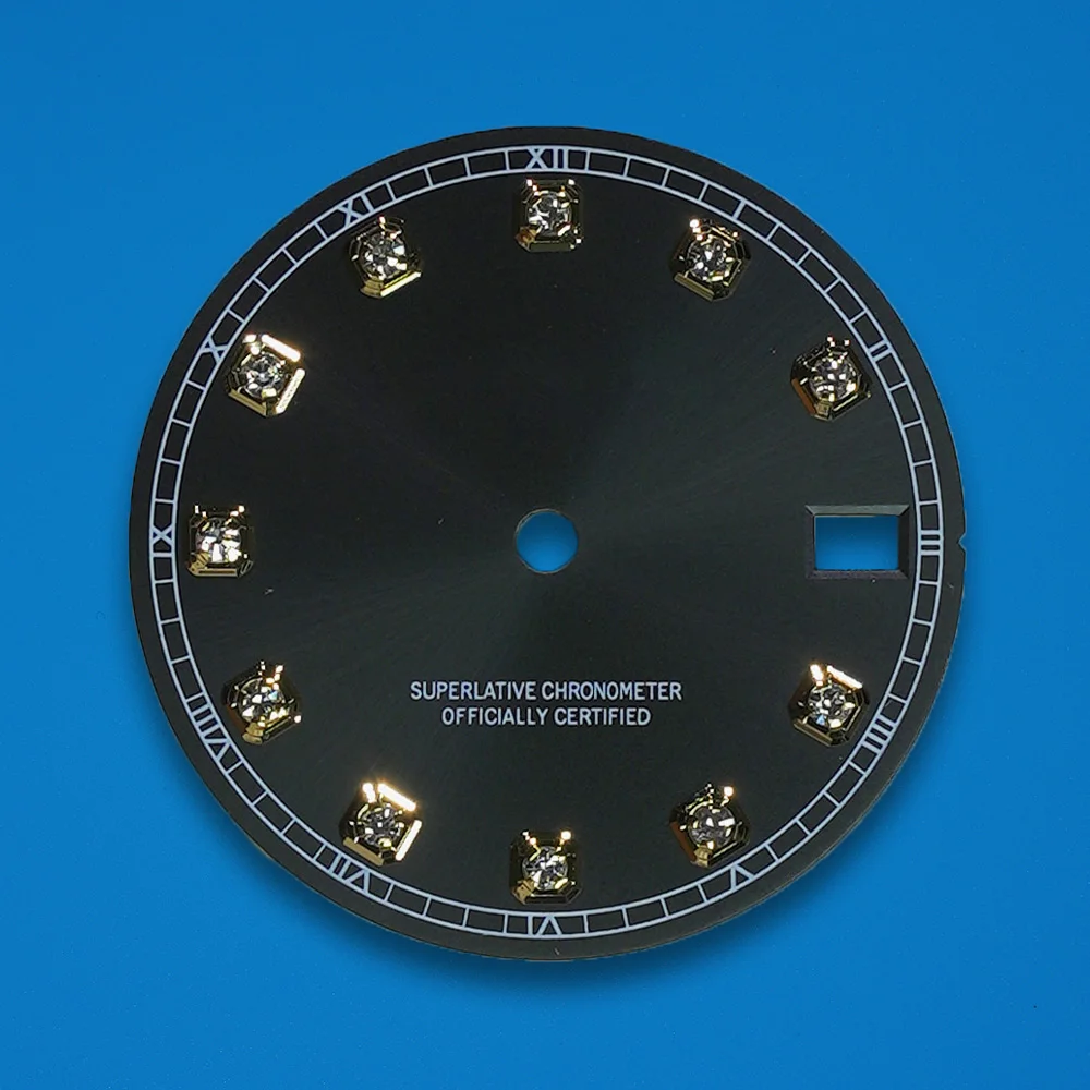 28.5mm S Logo Diamonds Dial Suitable For NH35/NH36/4R/7S Japanese Automatic Movement Watch Accessories