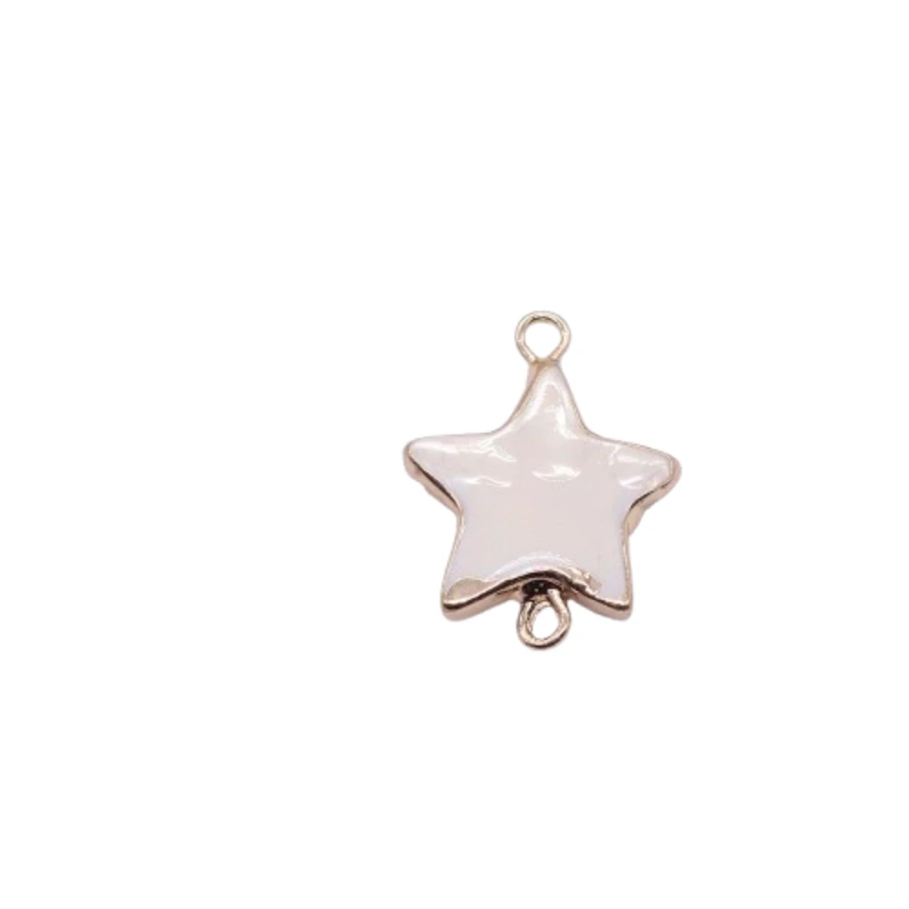 

Wholesales 16*21mm White Star Shape Shell Connector Accessories 2pc Suitable for Woman Jewelry Bracelet Earring DIY Making