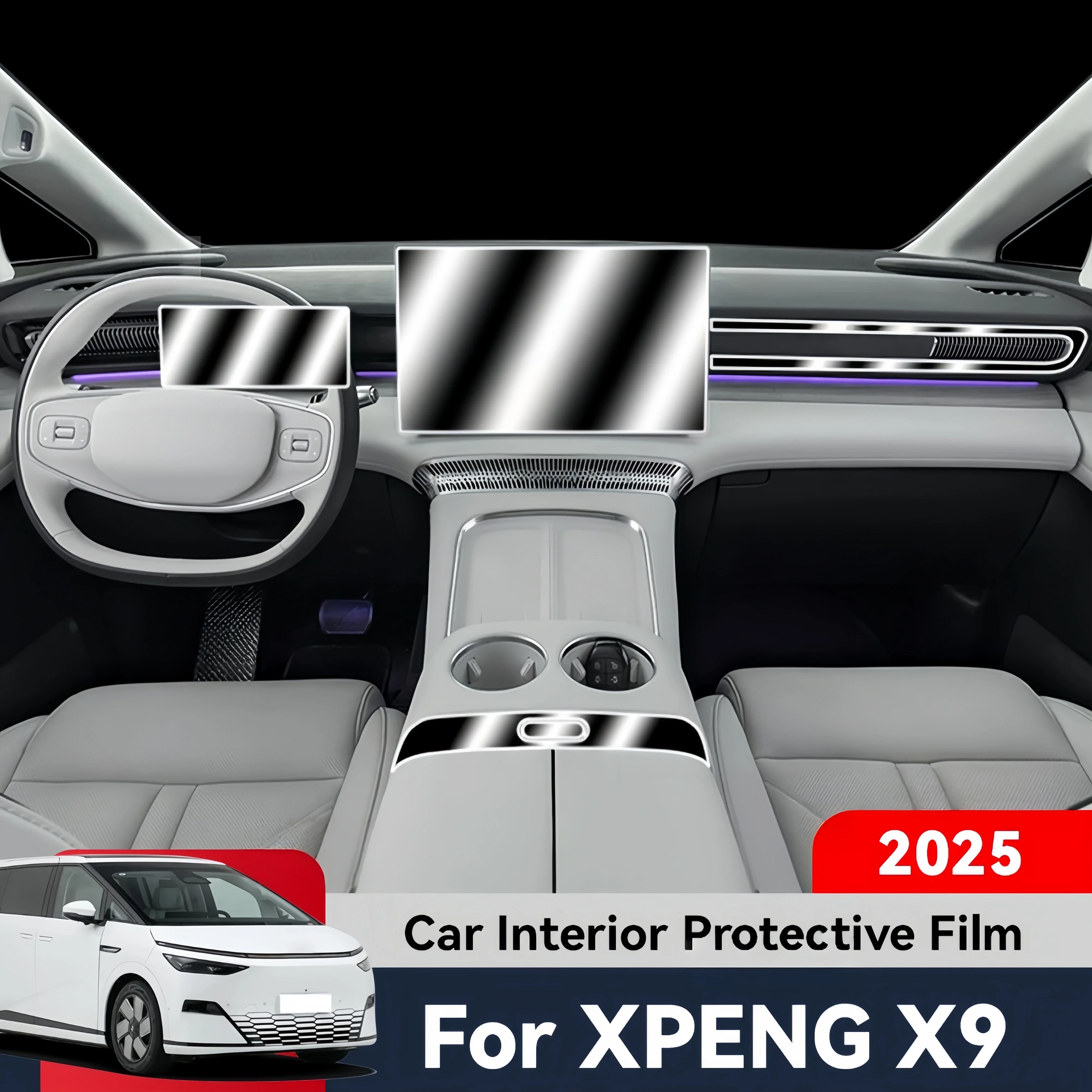 For XPENG X9 2025 Auto Central Control interior Protection Film Screen TPU Navigation Anti Scratch GPS Navigation Sticker