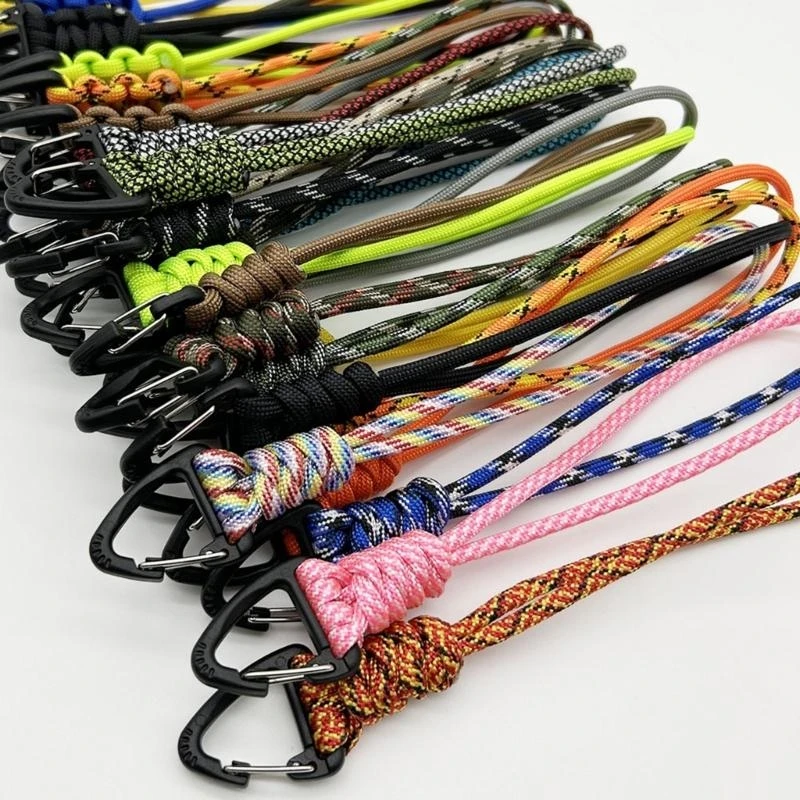 10Pack Milmalies نسج paracord carabiner سلاسل المفاتيح Car Care Keyring