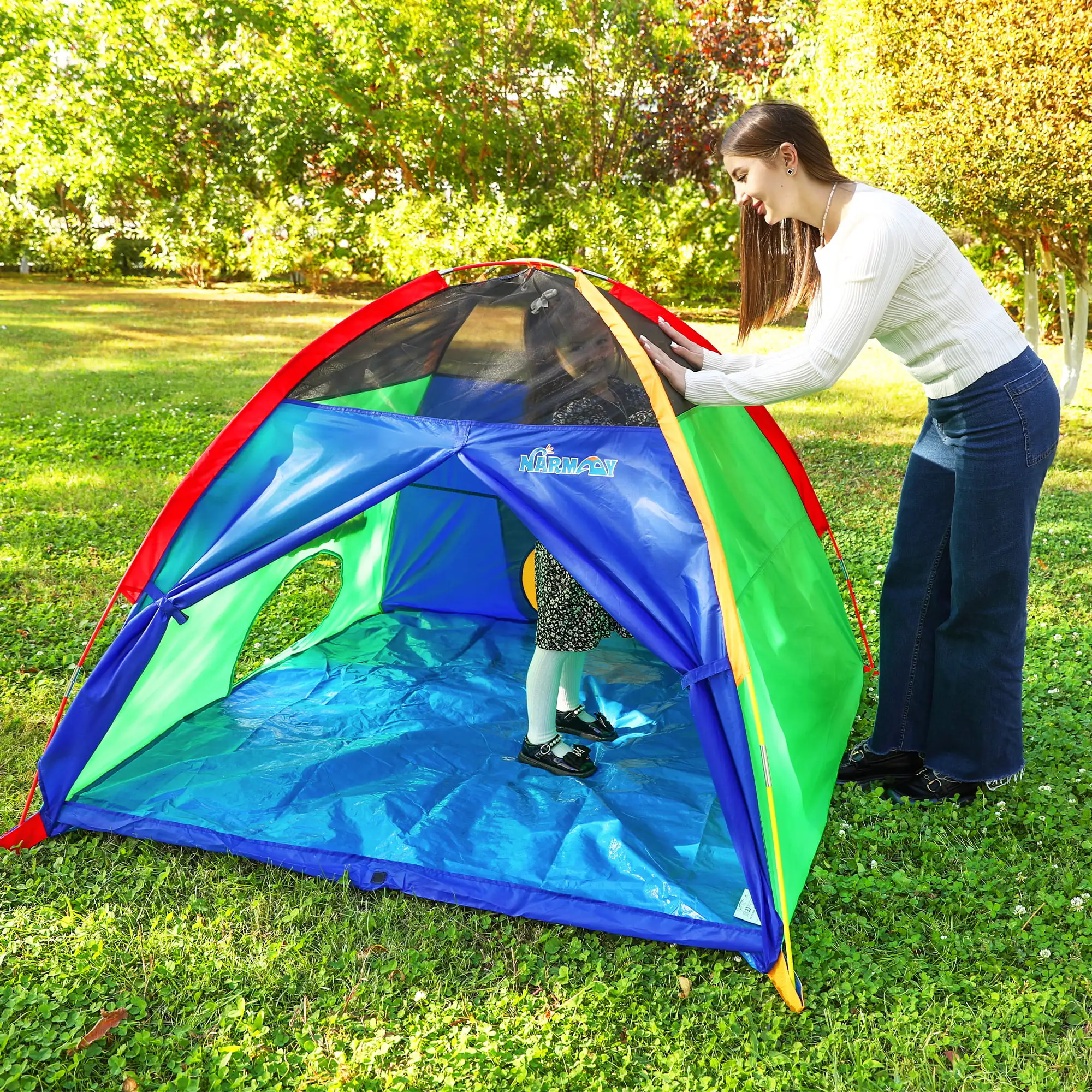 Crianças brincam tenda fácil diversão cúpula tenda para crianças diversão interna/externa - presente X'