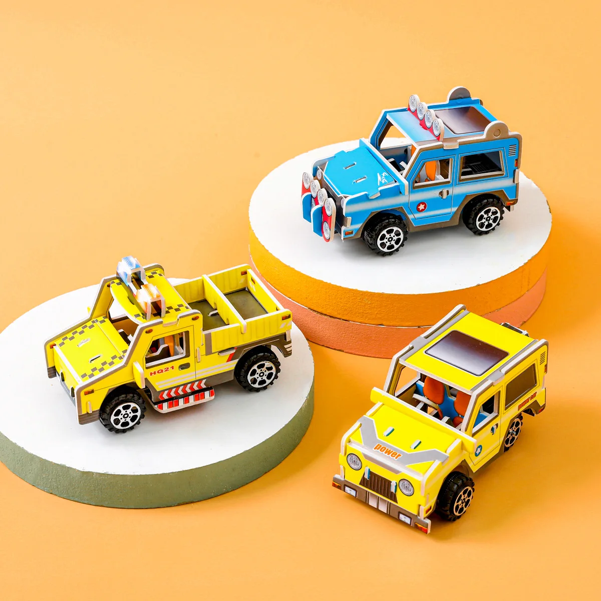 3D Cartoon Engineering Vehicle Cardboard Jigsaw Puzzle Suvs Sports Cars Paper Model for Kids Handmade DIY Toy Boys Gift P79