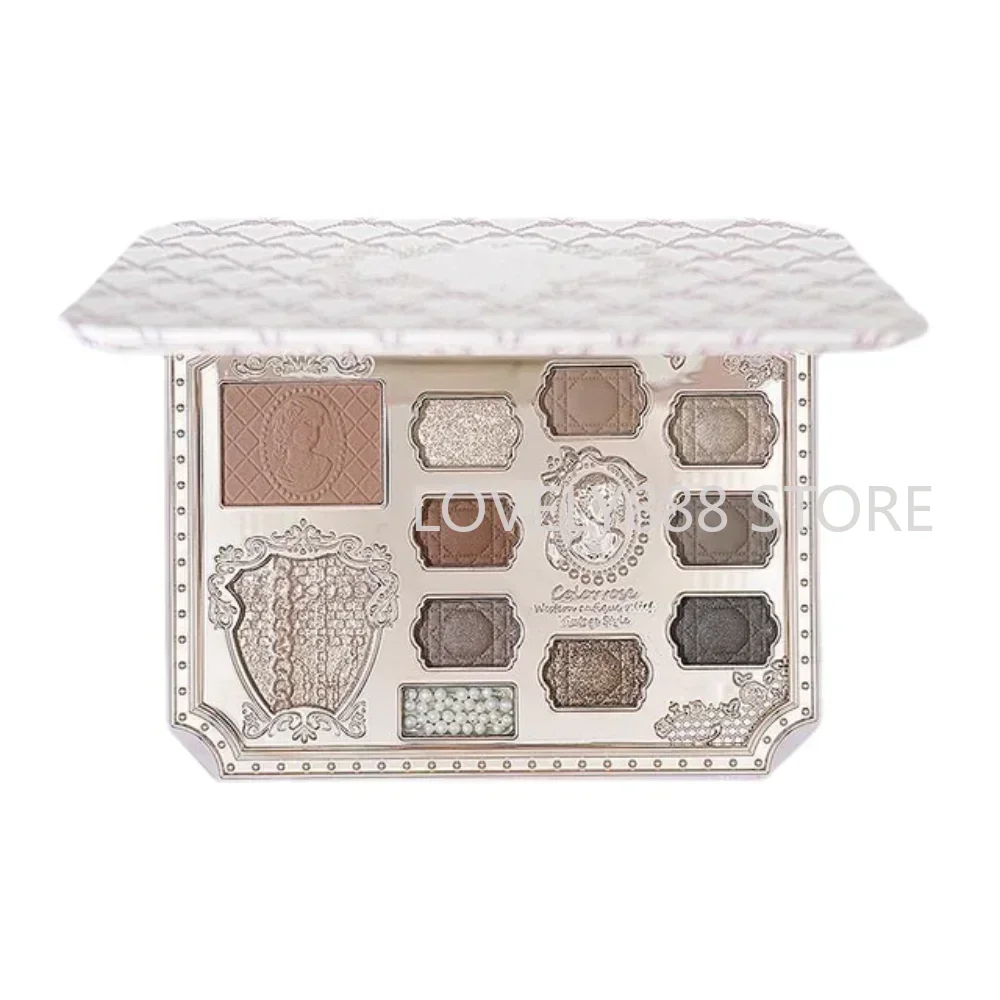 カラーローズ エンボスアイシャドウパレット 新しいブラッシュ ハイグロス一体型アイシャドウパレット モスグリーンパレット メイクアップ化粧品