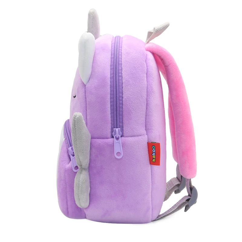 Girls School Backpack Cute Purple Unicorn Kids Plush Backpack Kindergarten School Bag