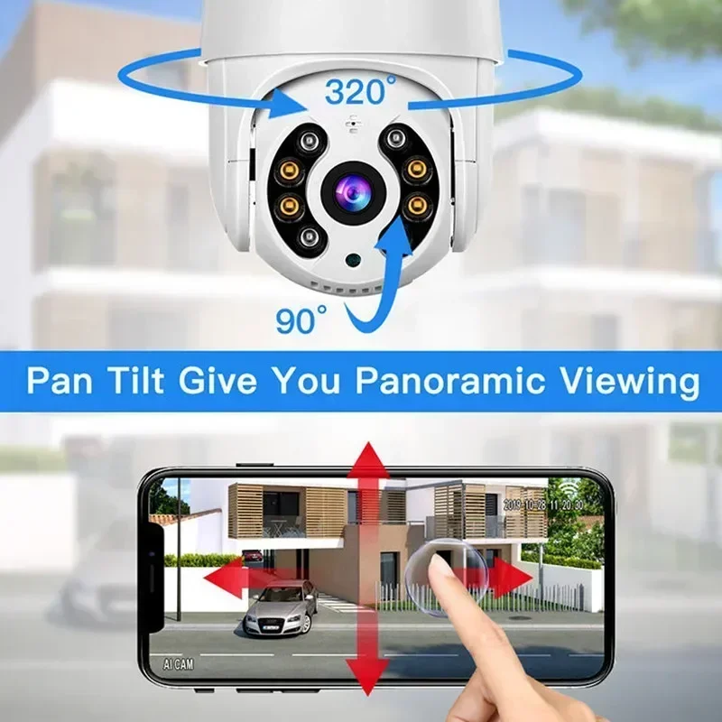 Wireless WIFI Camera 5MP Speed Dome Auto Tracking PTZ Camera Smart Home Outdoor Surveillance Monitor 8MP 4K IP Camera