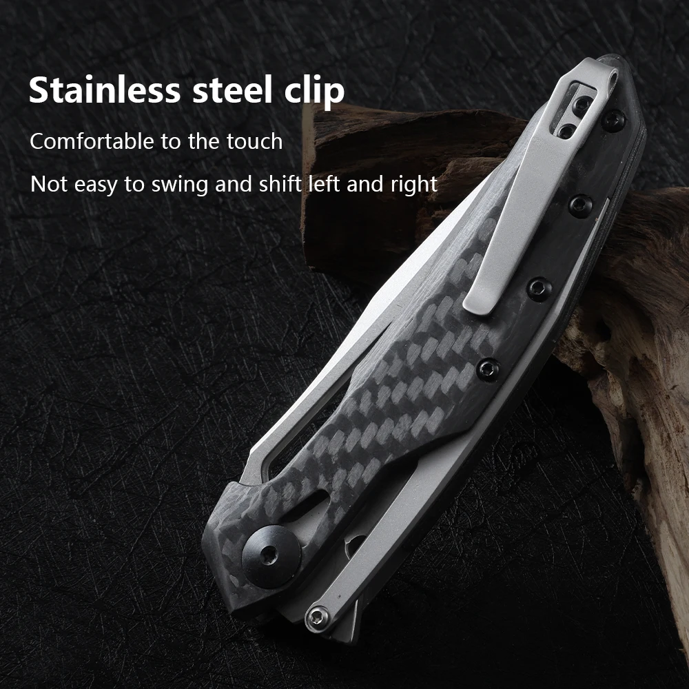0990/0990CF #   سكين للفرد علامة 20CV شفرة الصلب + ألياف الكربون مقبض في الهواء الطلق التخييم الصيد المطبخ بقاء EDC أداة