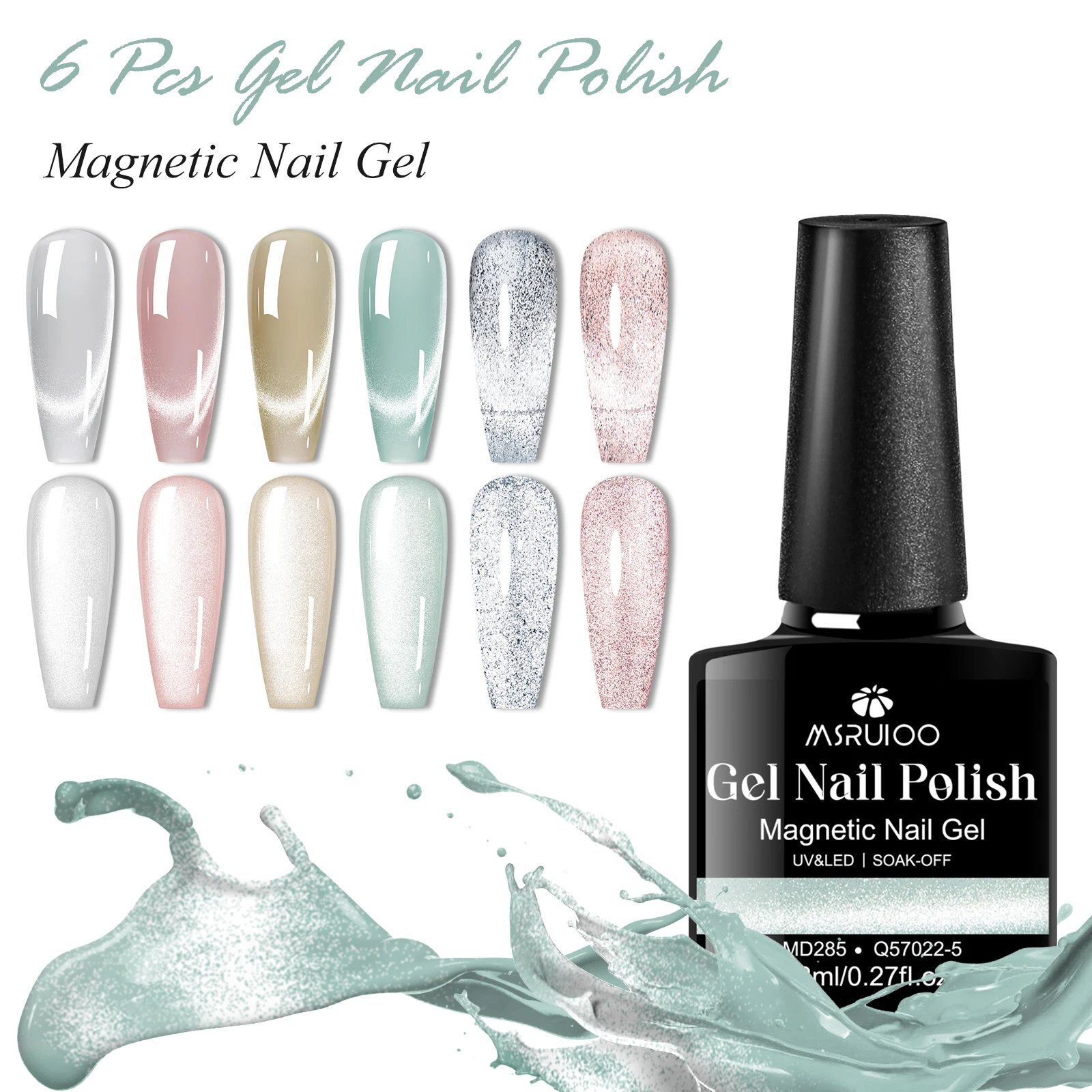 7pc clair de lune gelée magnétique vernis à ongles Gel ensemble paillettes TPO HEMA gratuit Nail Art décorations manucure Vernis Gel Kit UV/LED