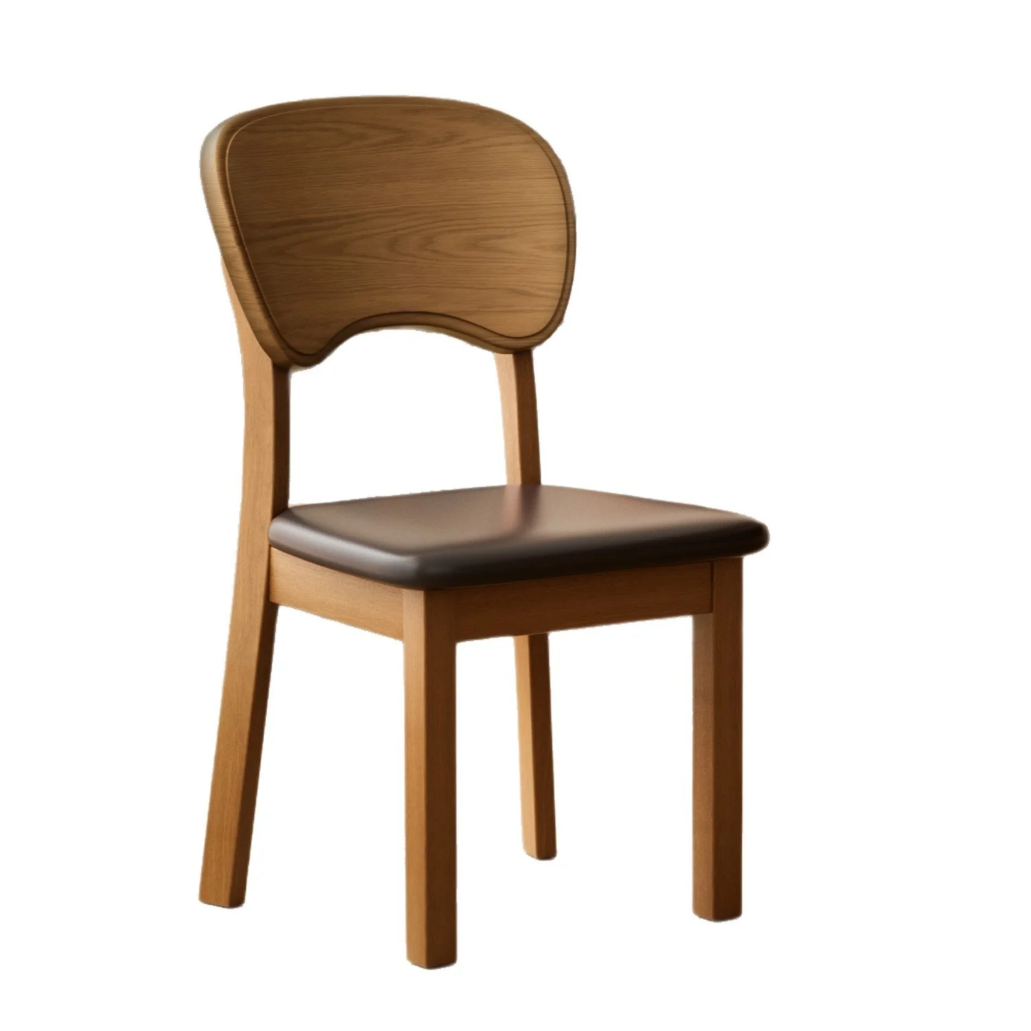 

#Used Solid Wood Medieval Style Dining Chair Home Furniture Soft Protective Cover Wooden Backrest Multifunctional Dining Stool