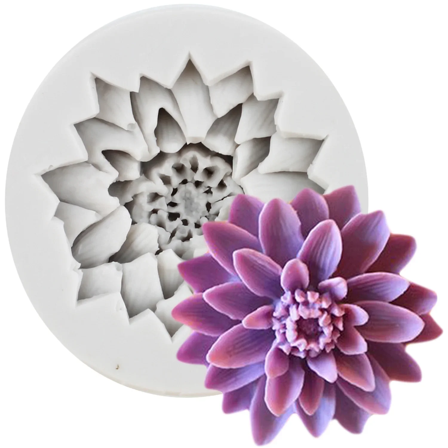 

3D Beautiful Lotus Chrysanthemum Flowers Silicone Mold Cupcake Fondant Wedding Cake Decorating Tools DIY Chocolate Baking Moulds