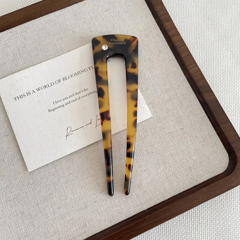 موضة النساء دبوس الشعر أناقة الملونة الرخام نمط كبير 11 سنتيمتر U على شكل خلات الشعر العصي الفتيات إكسسوارات الشعر 2026 جديد #6