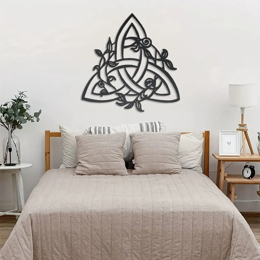 Floral Celtic Trinity Knot Metal Wall Decor 1pc Leaf Tree Wall Art Metal Wall Hangings Housewarming Gift for Home