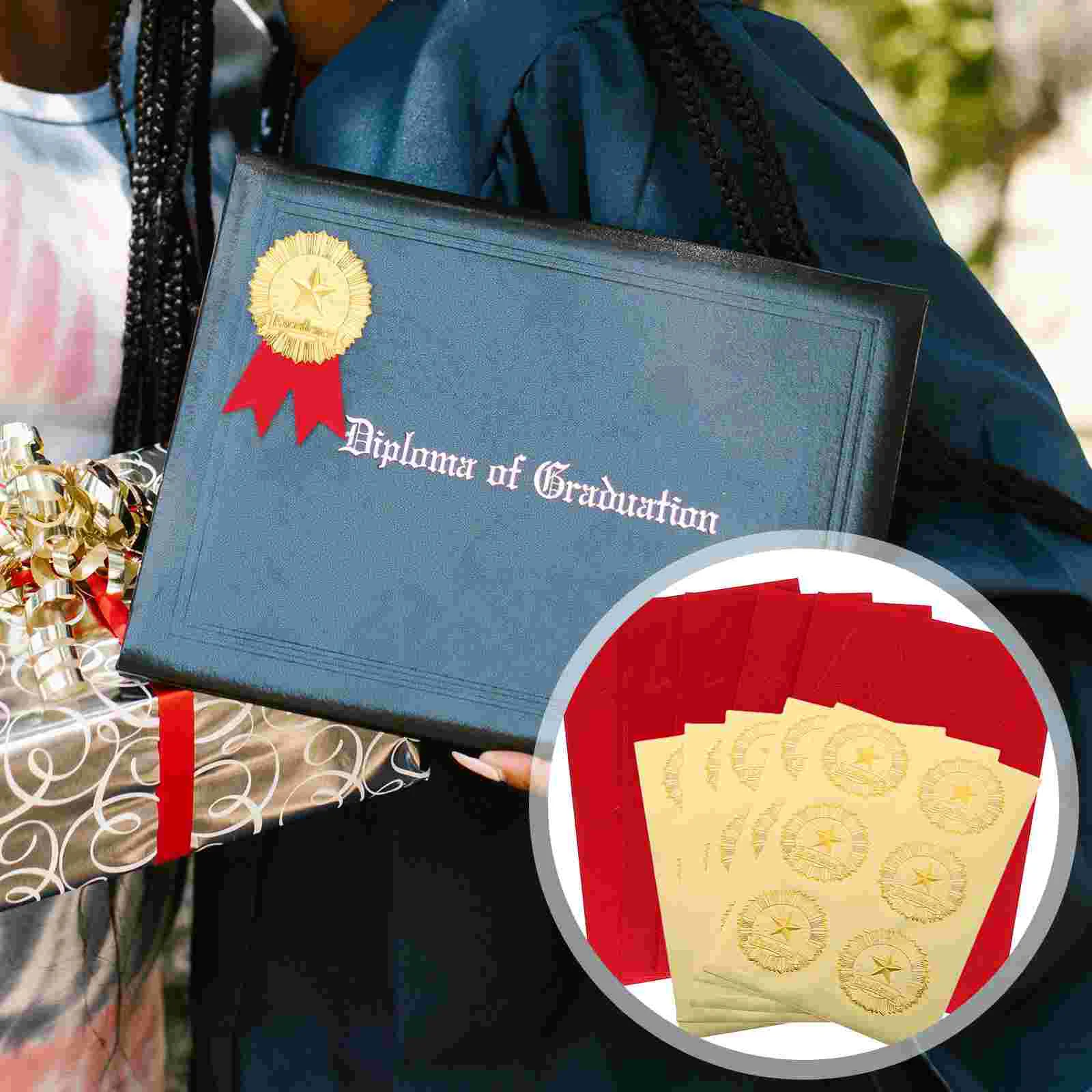 Certificate Sticker Accessories Grad Stickers Graduation Paper Celebration Student