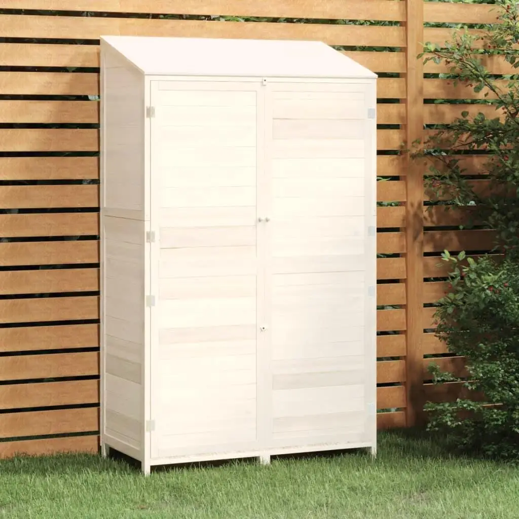 Solid White Garden Shed 40.2x20.5x68.7 inches – Durable Fir Wood Storage Solution