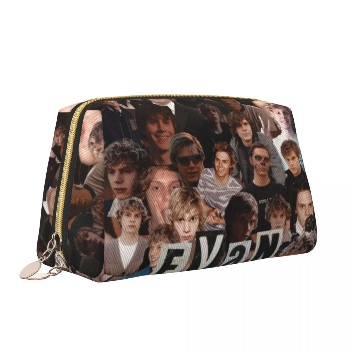 Custom Evan Peters Toiletry Bag for Women Actor Star Movie Cosmetic Makeup Organizer Lady Beauty Storage Dopp Kit Box