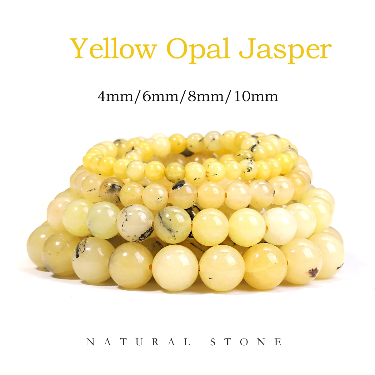 

SHIJIWLS Yellow Opal Jasper Natural Stone Beads For Jewelry Making Diy Bracelet Earrings Accessories Wholesale 4/6/8/10mm