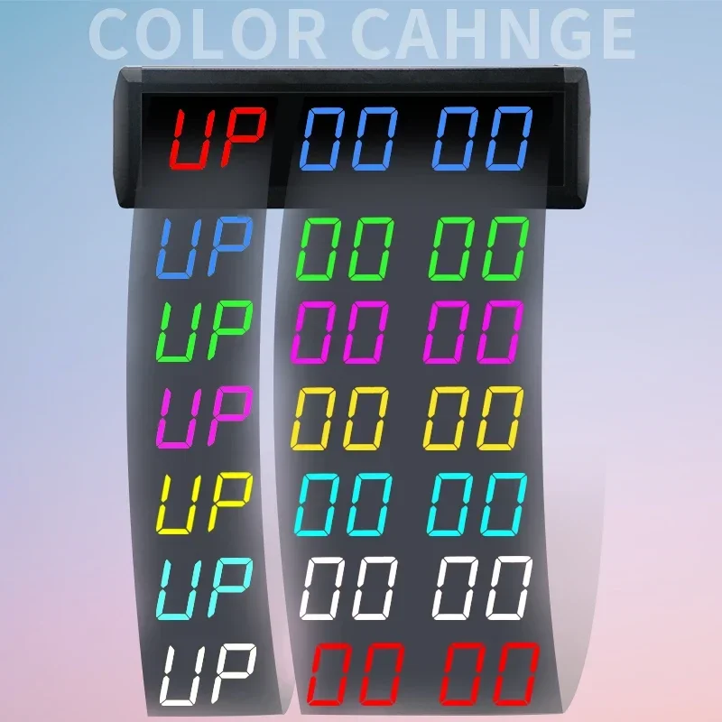 Ganxin 6 Digit 1.8 Inch Tabata/FGB 7 Colors Changeable Interval Timer Desktop Cross Fit Clock Led Gym Timer For Training