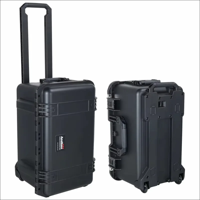 Factory wholesale IP67 waterproof sealed hard plastic shell with wheel drone camera bag