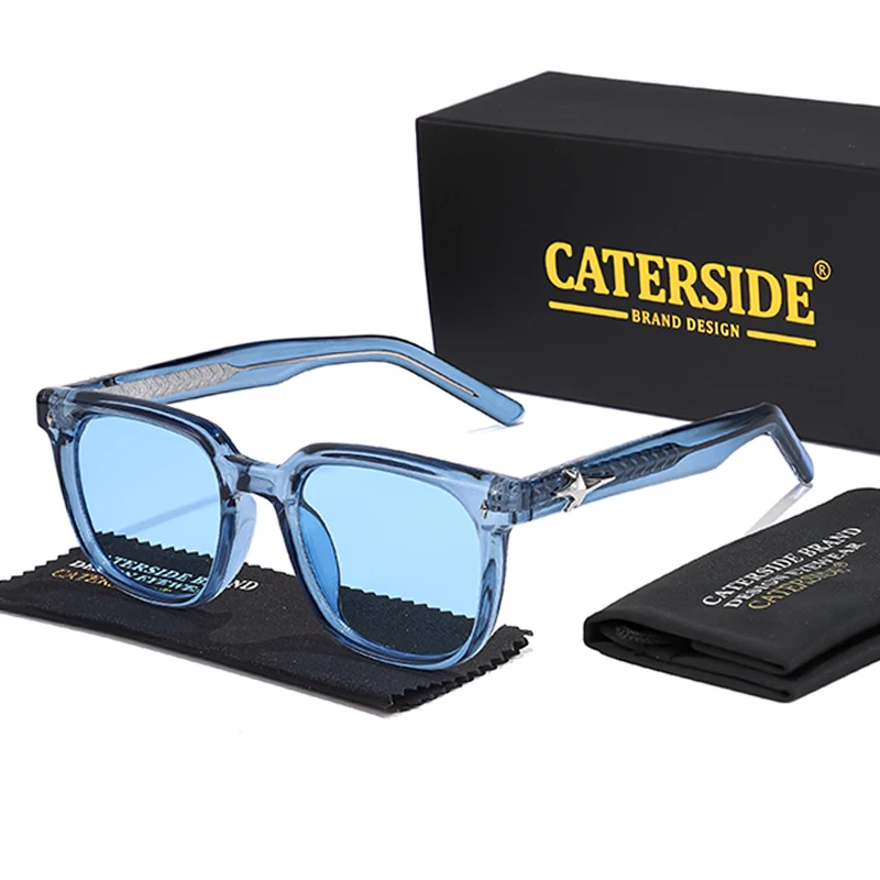 CATERSIDE Trend Square Man Sunglasses Large Frame Sun Glasses Party Travel Beach Eyewear Ideal Choice for Gifts UV400