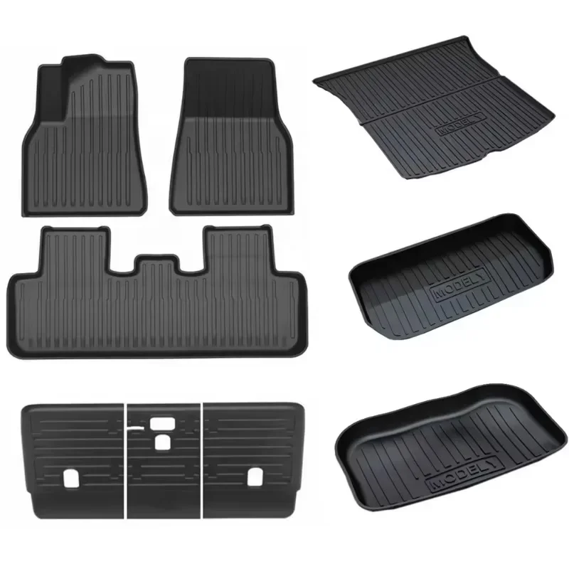 All Weather TPE full set cover 3D Floor Mats fit Car Foot Mat for Tesla Model Y anti scratch frunk mat 9 piece