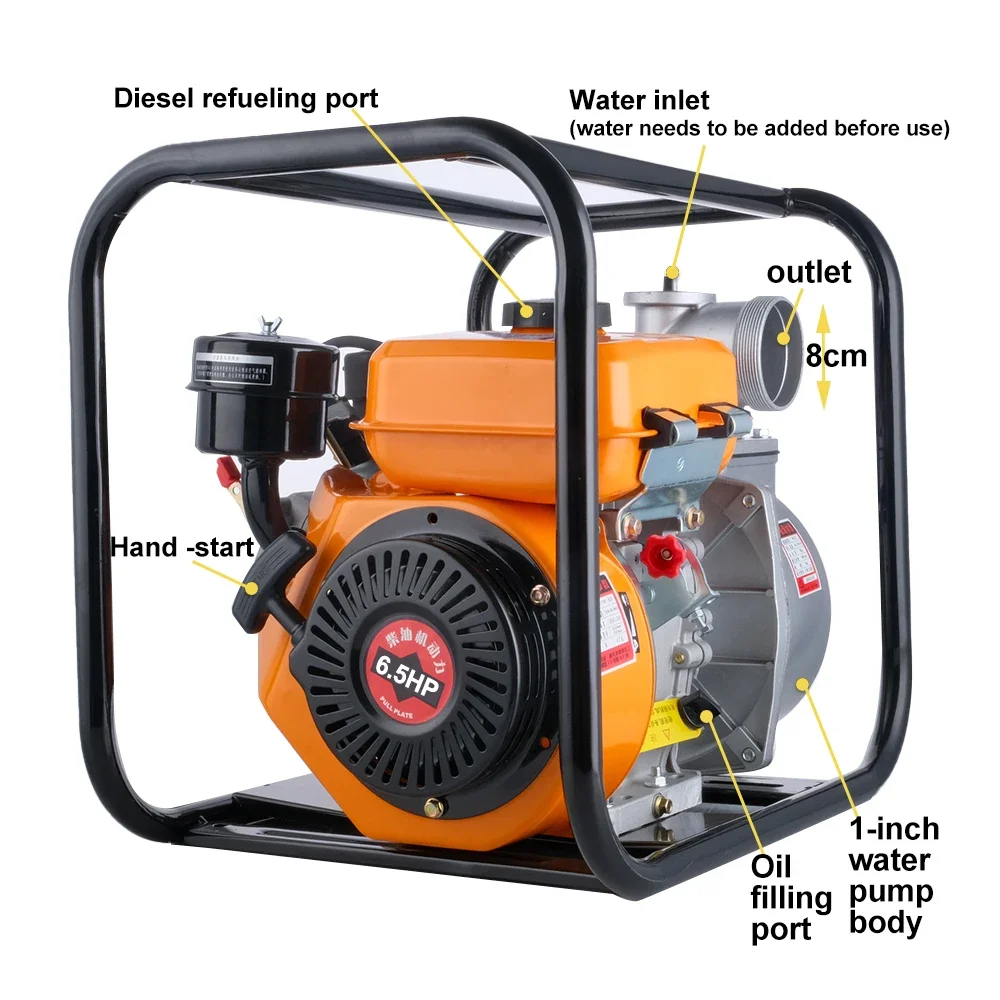 3 inch diesel water pump 6.5hp diesel water pump for agricultural irrigation diesel fuel pump