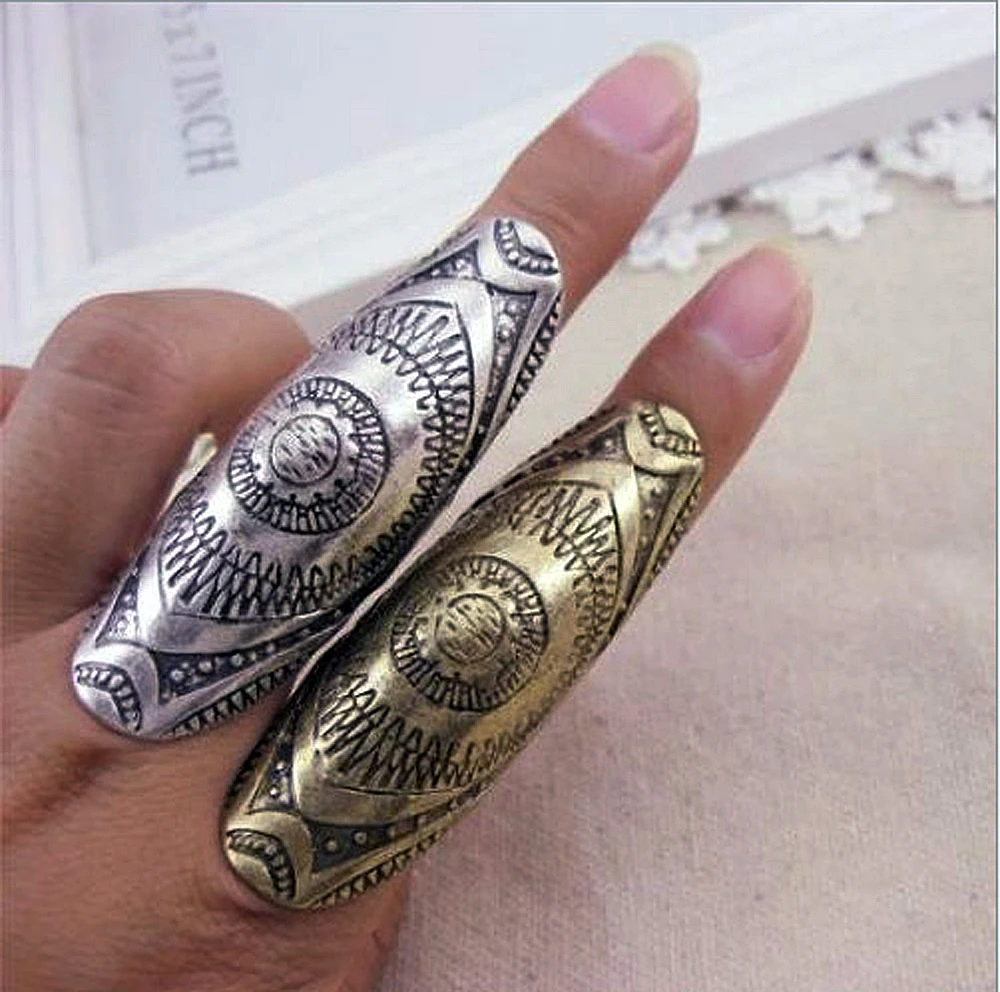 Vintage Golden Silvery Sun Totem Carved Ring for Women Men Bohemian Gypsy Indian Ethnic Tribal Finger Rings Jewelry Accessories