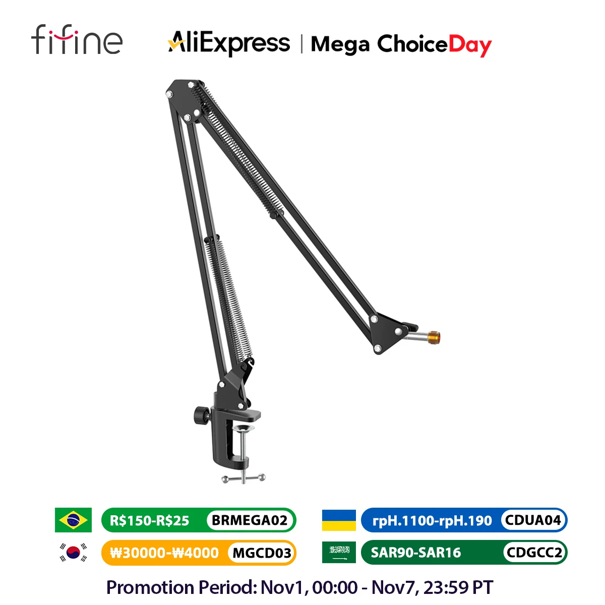 FIFINE mikrofon suspensi dapat diatur, gunting dudukan lengan untuk K688 K669 K670 K658 K678 K690,Ampligame A6V A8