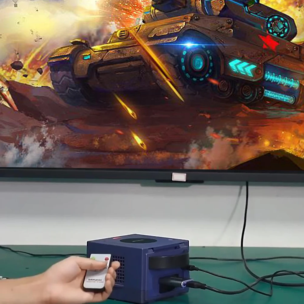 

HDMI-совместимый адаптер с дистанционным управлением, адаптер для подключения цифрового видео к HDMI, совместимый с системой Plug & Play, для игровой приставки Nintendo Gamecube NGC