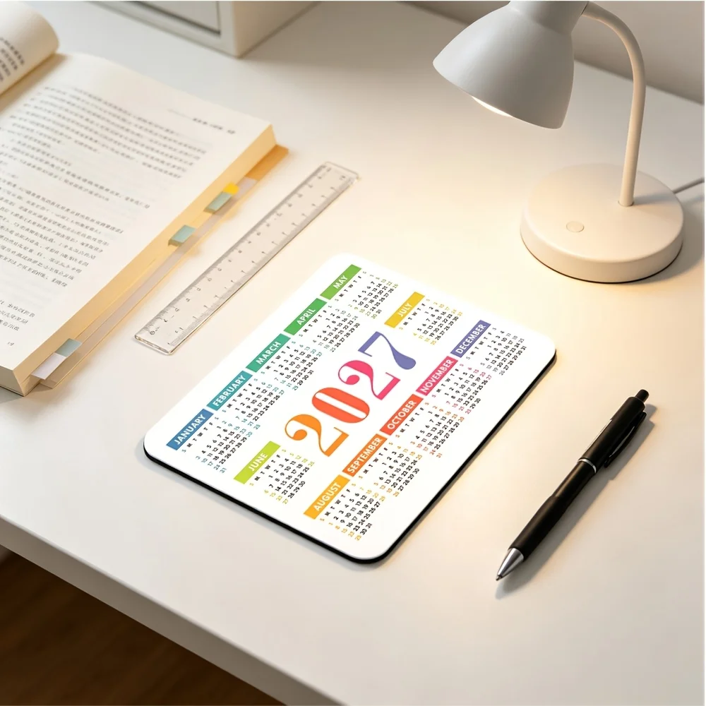 Small mouse pad 2027 December color calendar layout printing Memo Remembrance office desktop computer pads Square table mat