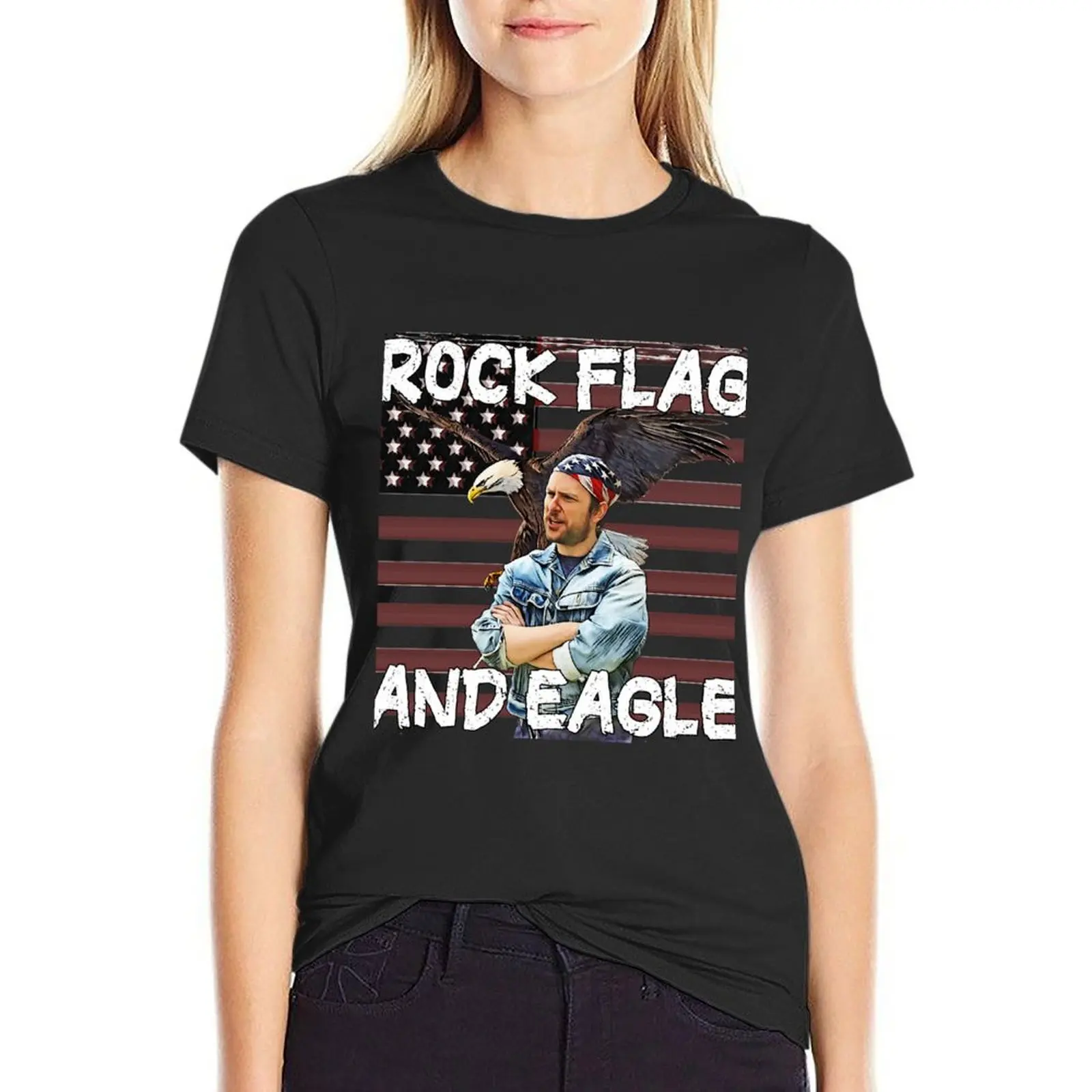 Rock Flag and Eagle T-Shirt customs design your own new edition funny Women's tops