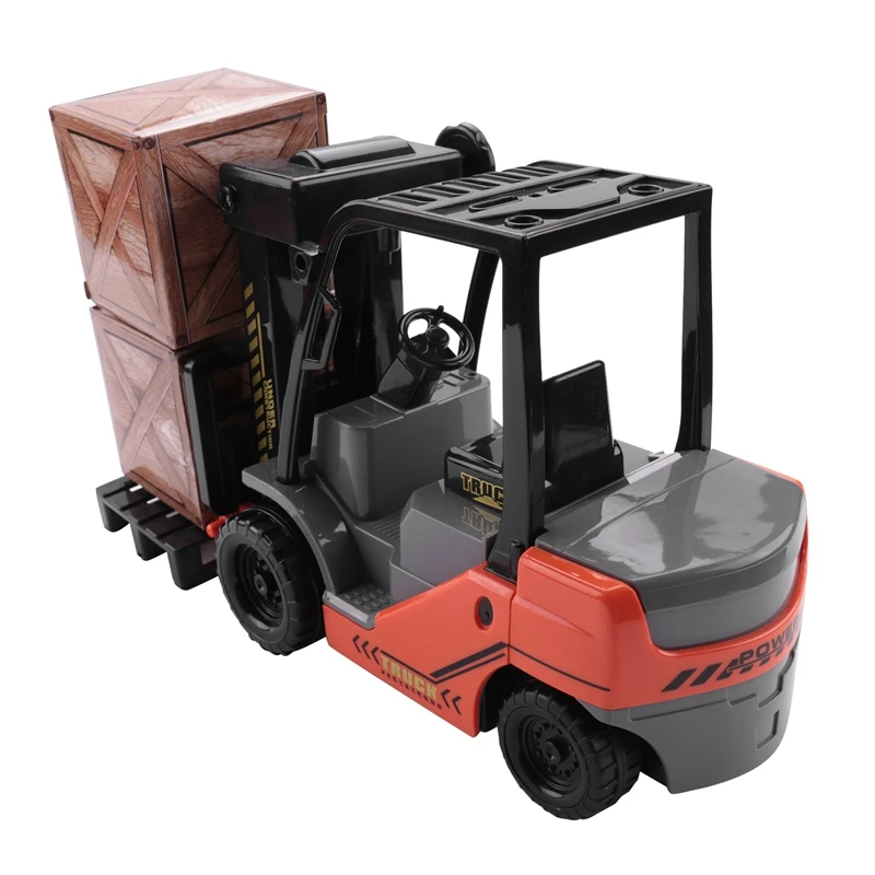 1:22 Scale Lnertial Forklift Friction Fork Lift With Pallet Cargo Warehouse Truck Vehicle Model Toy Forklift For Kids