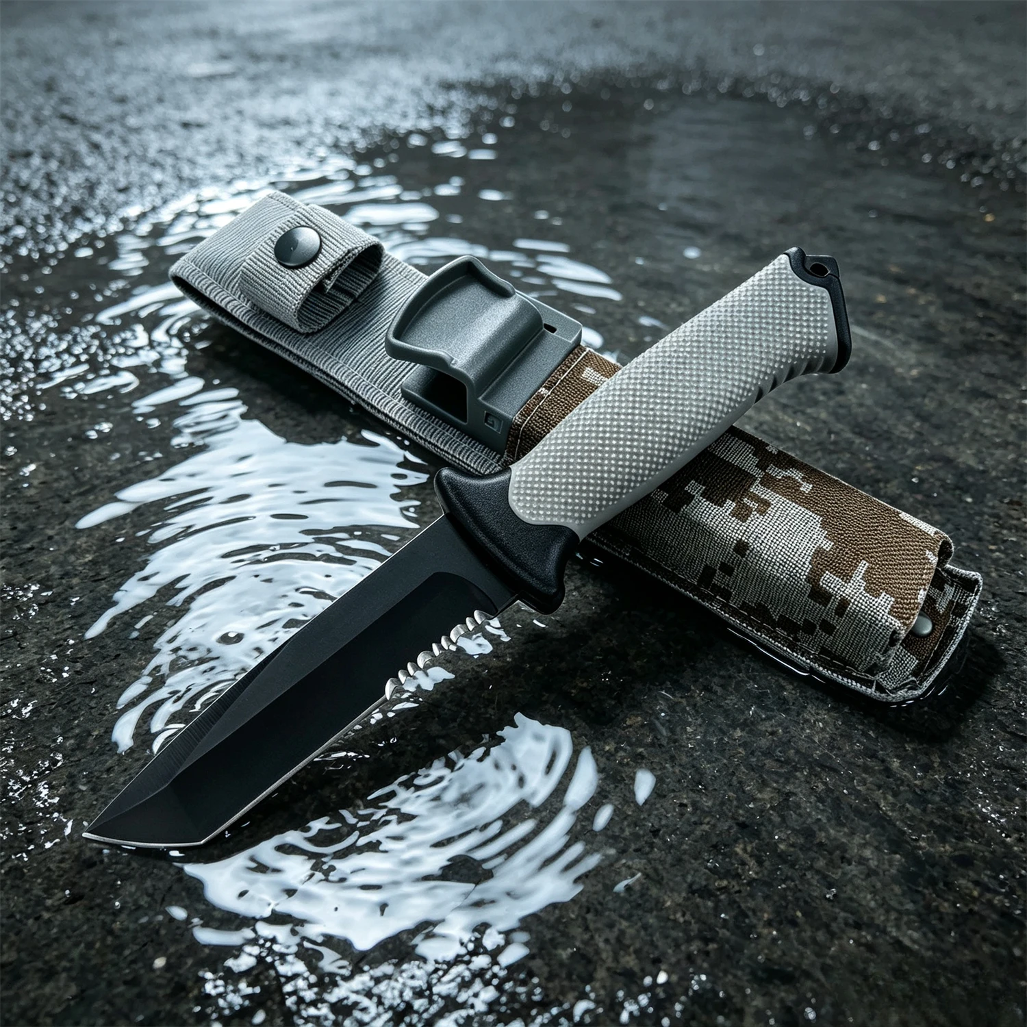 Outd Everyday Carryoor Fixed-Blade Knife – 8Cr13MoV Steel, Non-Slip Rubber Handle – Great for Camping, Fishing EDC Tool