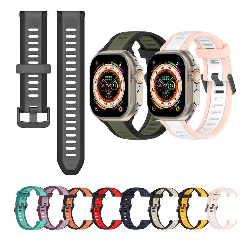 

Silicone Strap For Ultra 49mm Series 10 987 SE 654 45 41 44 40 42 38 Ultra2 Smart Watch Fashionable Patchwork Colors Wrist Band