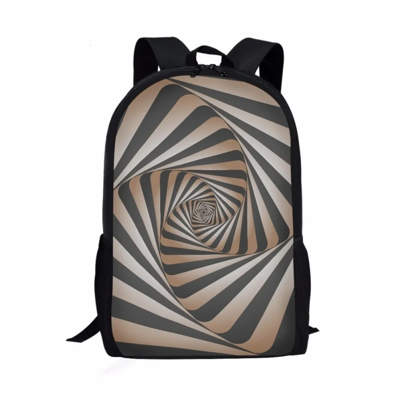 Psychedelic Abstract Pattern Students Backpack Optical Illusion Backpack Kids School Boys Girls Teenager Children Book Bags