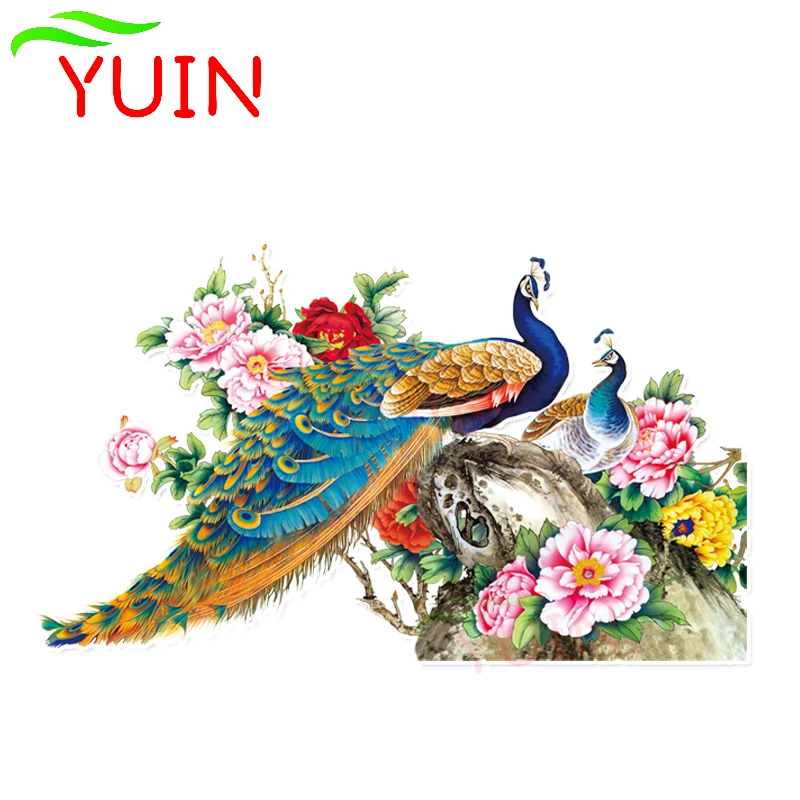 Coolest Colored Peacock Lovely Animal Car Sticker Fashion Auto Accessories PVC Decoration Waterproof High Quality Decal 17*10cm