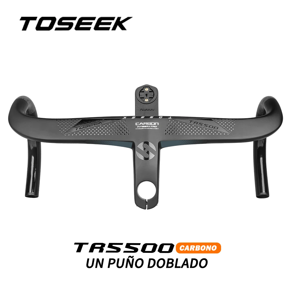 

TOSEEK TR5500 T800Carbon Handlebar Bicycle Handlebar Integrated Road 28.6mm Integrated Road Handlebar with Bike Computer Holder