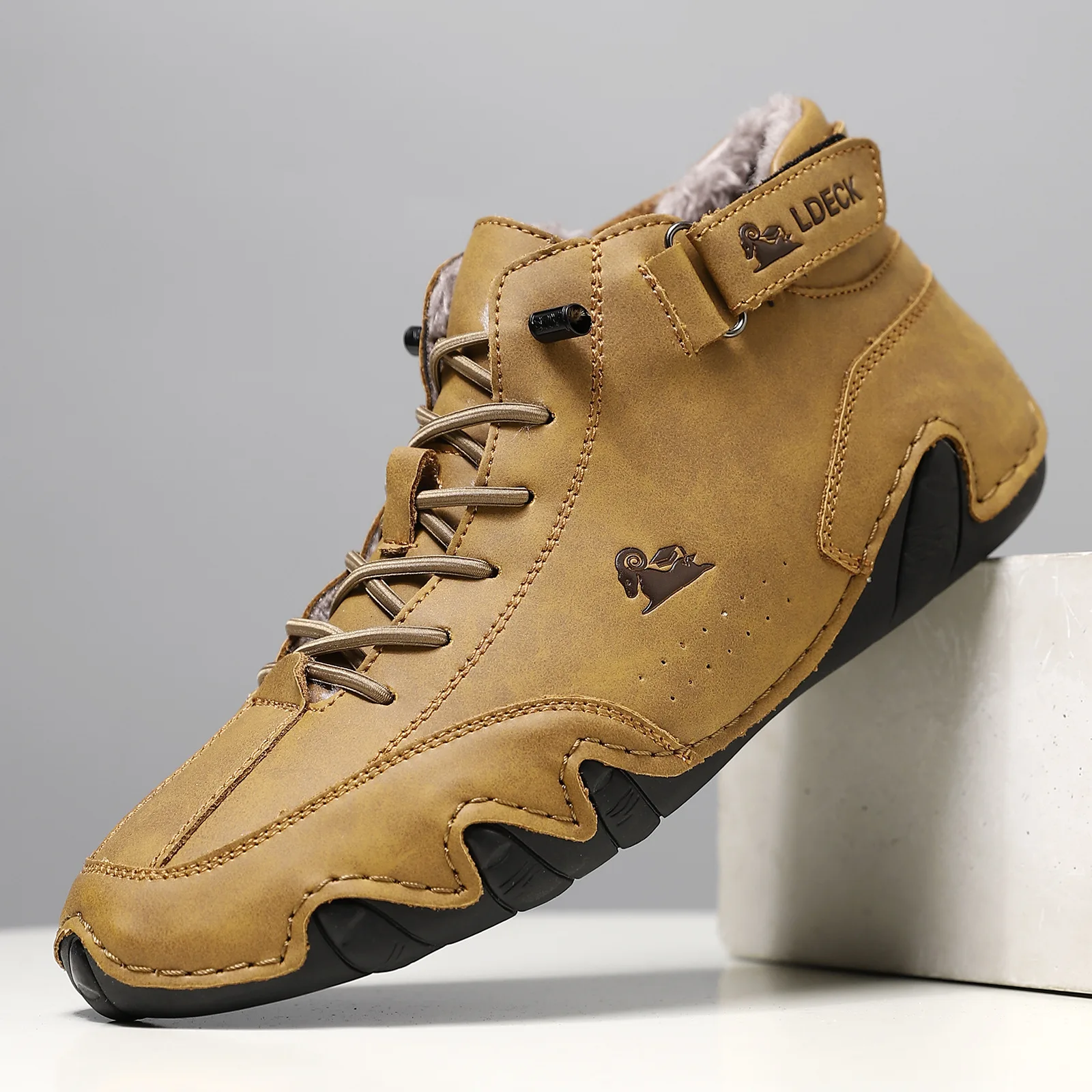 Men Boots Casual Leather Luxury High Top Sneakers Luxury Loafer Shoes for Men Motorcycle Ankle Boots 2026 New in Footwear - view 5