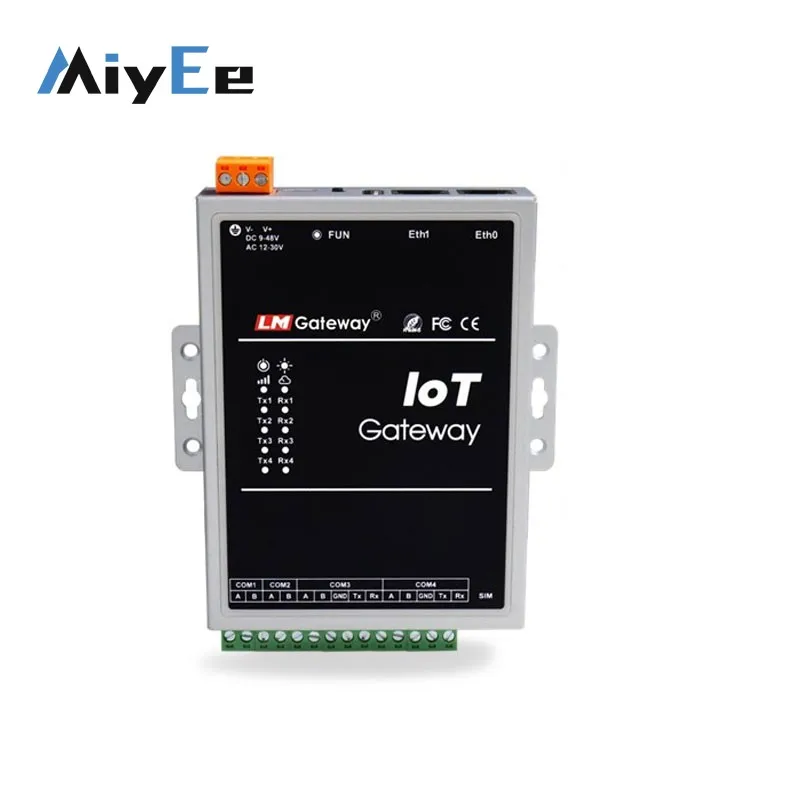 LM Gateway414-IoT MQTT Gateway Back-rail Installation IoT Gateway Supports for Modbus BACnet PLC Acquisition Protocols