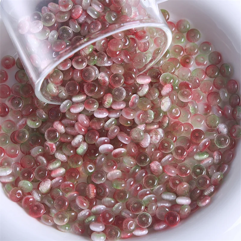 6MM Illusion Double Color Dyed Glass Rice Beads Abacus Bead Loose Spacer Beads Handmade For Jewelry Making Bracelet Necklace DIY