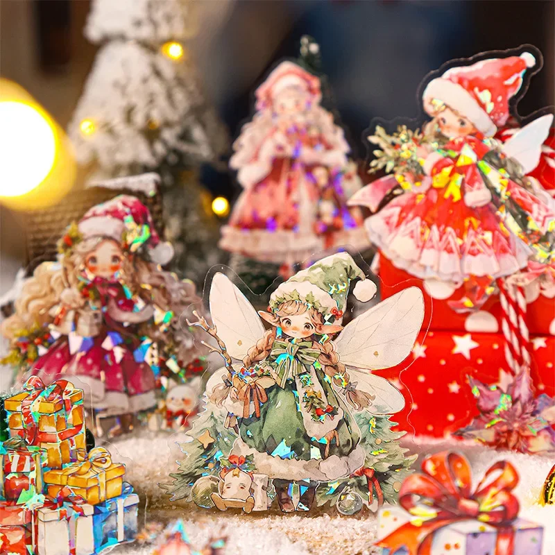 15Pcs Fantasy Christmas Night Decorative Sticker Retro Festivals Collage Scrapbooking Label Diy Diary Album Journal Planner