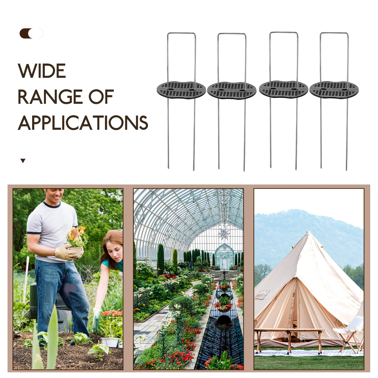 

Garden Pegs U shaped Nails Turf Fixing Tools ABS Iron Material Durable Beveled Ground Stakes Long Lasting Practical Garden