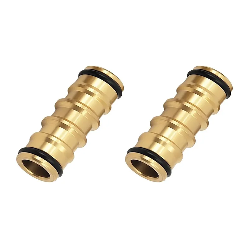 2Pcs Brass Double Male Hose Connectors 1/2Inch Hose End Connector Garden Hoses Pipe Connectors Extender Hose Connectors Set