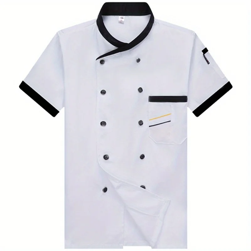 Chef Suits Short-sleeved Catering Hotel Workwear Men and Women Chef Suits Western Restaurant Chef Work Clothes Breathable