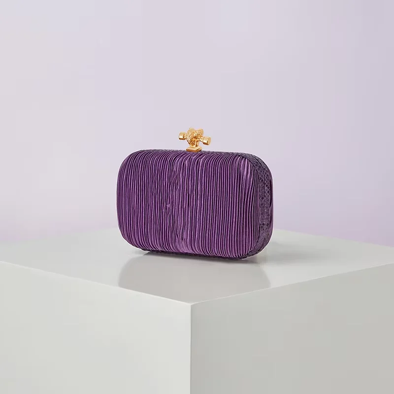 

Cross-Border New Evening Pleated Clutch Shoulder Crossbody Cheongsam Bag Socialite Women Polyester European-American Retro Bag